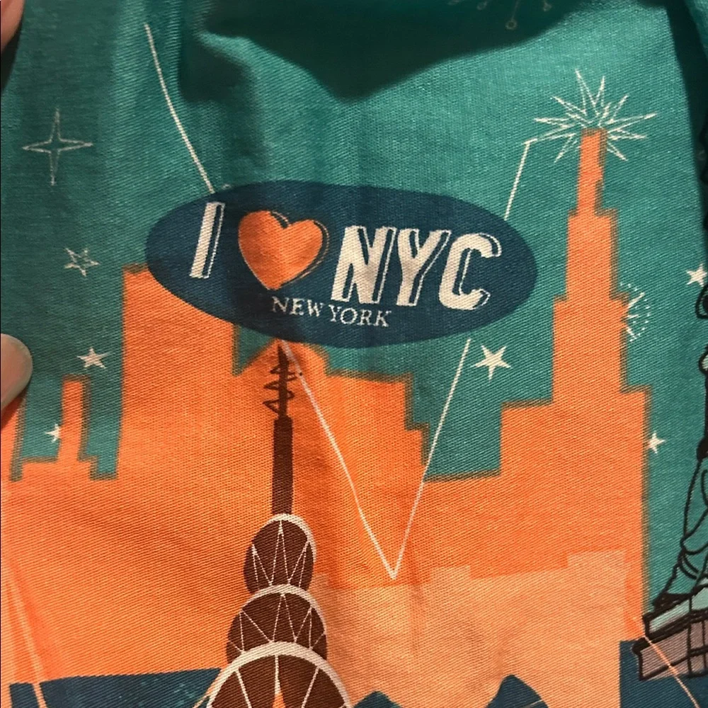 New York Cityscape Print Teal Skirt - Picture 6 of 6